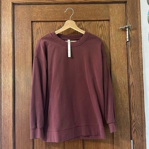 Perfectly Oversized Crew burgundy size 8 Lululemon crew neck